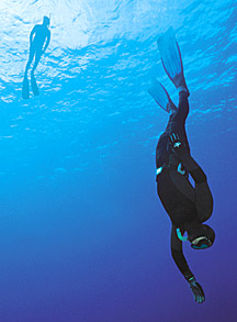 Diver freediving
