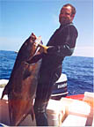 Dennis Haussler with his big amberjack.